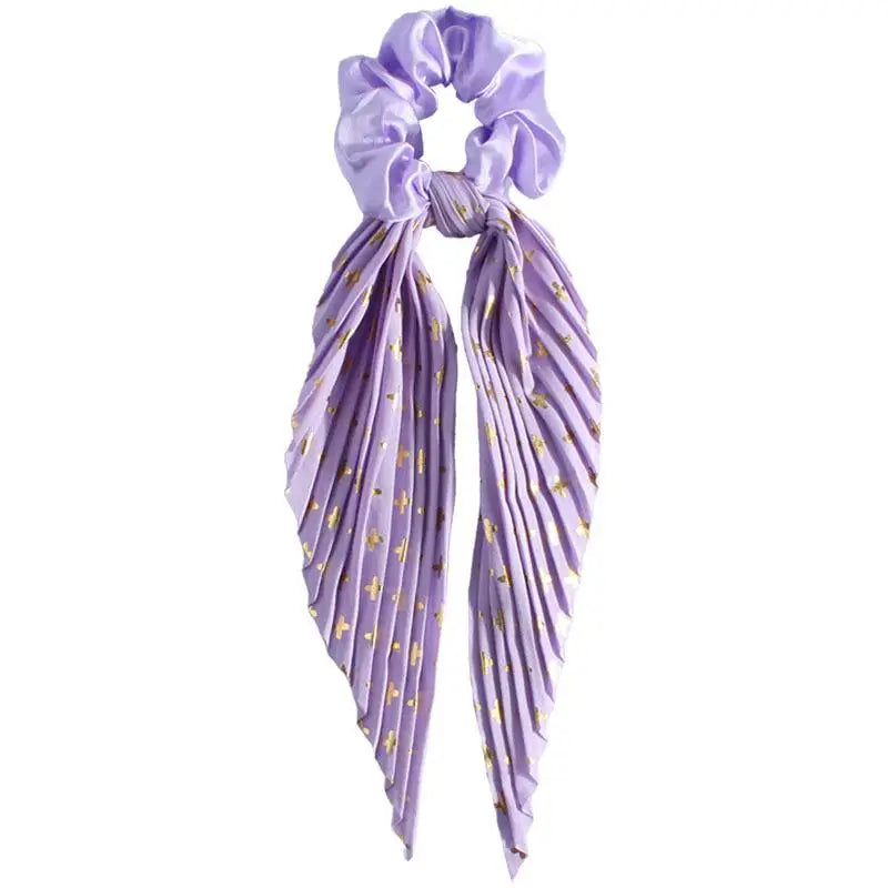 Handmade Retro Ribbon Scrunchie – Women's Crease Hair Tie