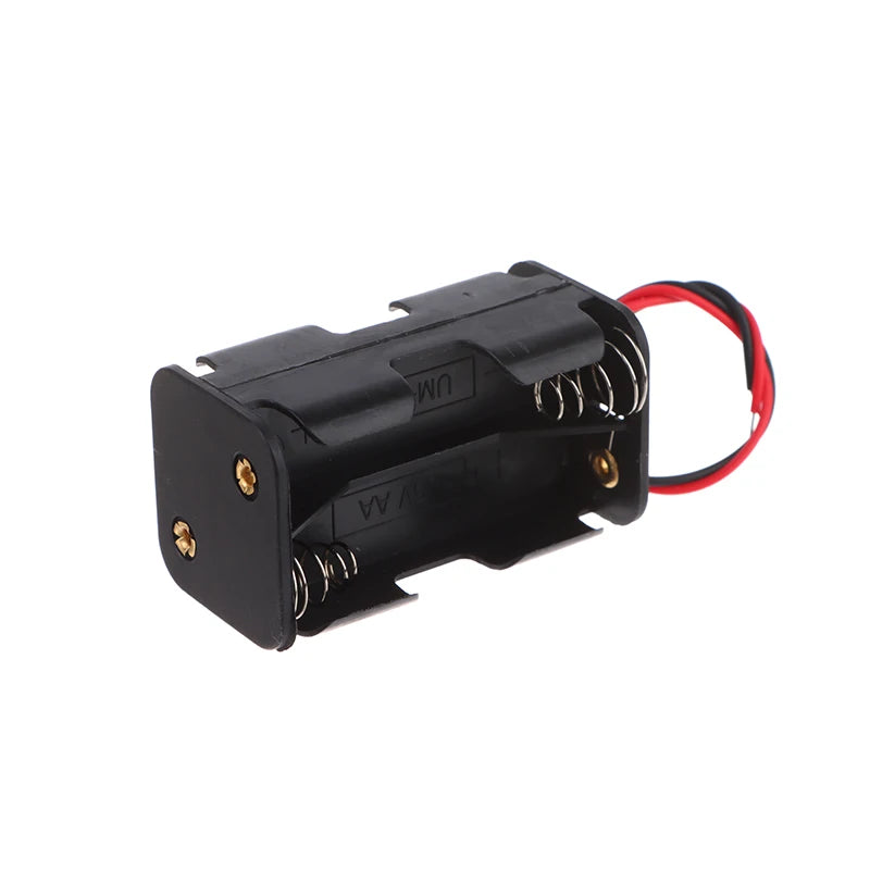 High Quality AA Battery Holder 6V For 4*AA Batteries Black Plastic Storage Box AA Battery Case Dual Layers With Wire Lead Peaceful Pleasures Health and Wellness