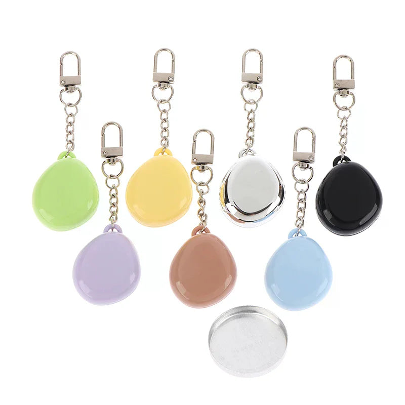 Colorful Keychain Empty Makeup Compact Diy Refill Case With Aluminum Tray Portable Cosmetic Storage Small Blush Container Peaceful Pleasures Health and Wellness