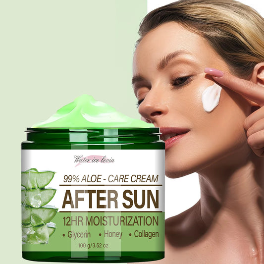 99% Aloe Vera After Sun Cream | 12HR Moisture, Collagen & Glycerin After Sun Face Cream Peaceful Pleasures Health and Wellness