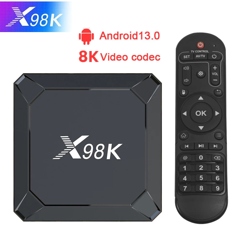 Smart Set Top Box Android 13 8K Streaming Media Player Network Set Top Box New X98K TV Box RK3528 Dual WiFi BT 5.0 Top Box Peaceful Pleasures Health and Wellness