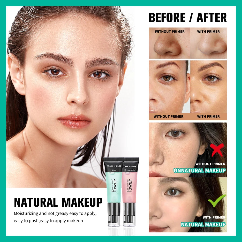Power Grip Highly Moisturizing Makeup Base Isolation Primer Refreshing Easy To Absorb Invisible Pore Colorless Natural Makeup Peaceful Pleasures Health and Wellness