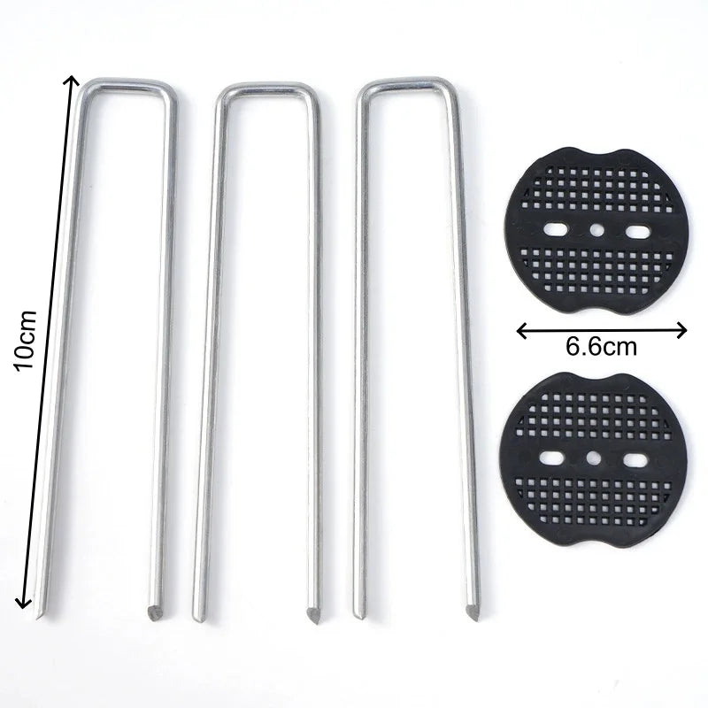 Heavy-Duty U-Shaped Tent Pegs & Ground Stakes with Washers