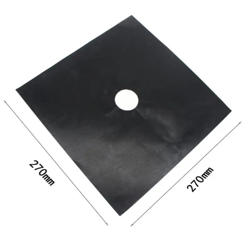 4-Pack Reusable Gas Stove Burner Covers – PTFE Stovetop Mats Stove Burner Covers Peaceful Pleasures Health and Wellness Black