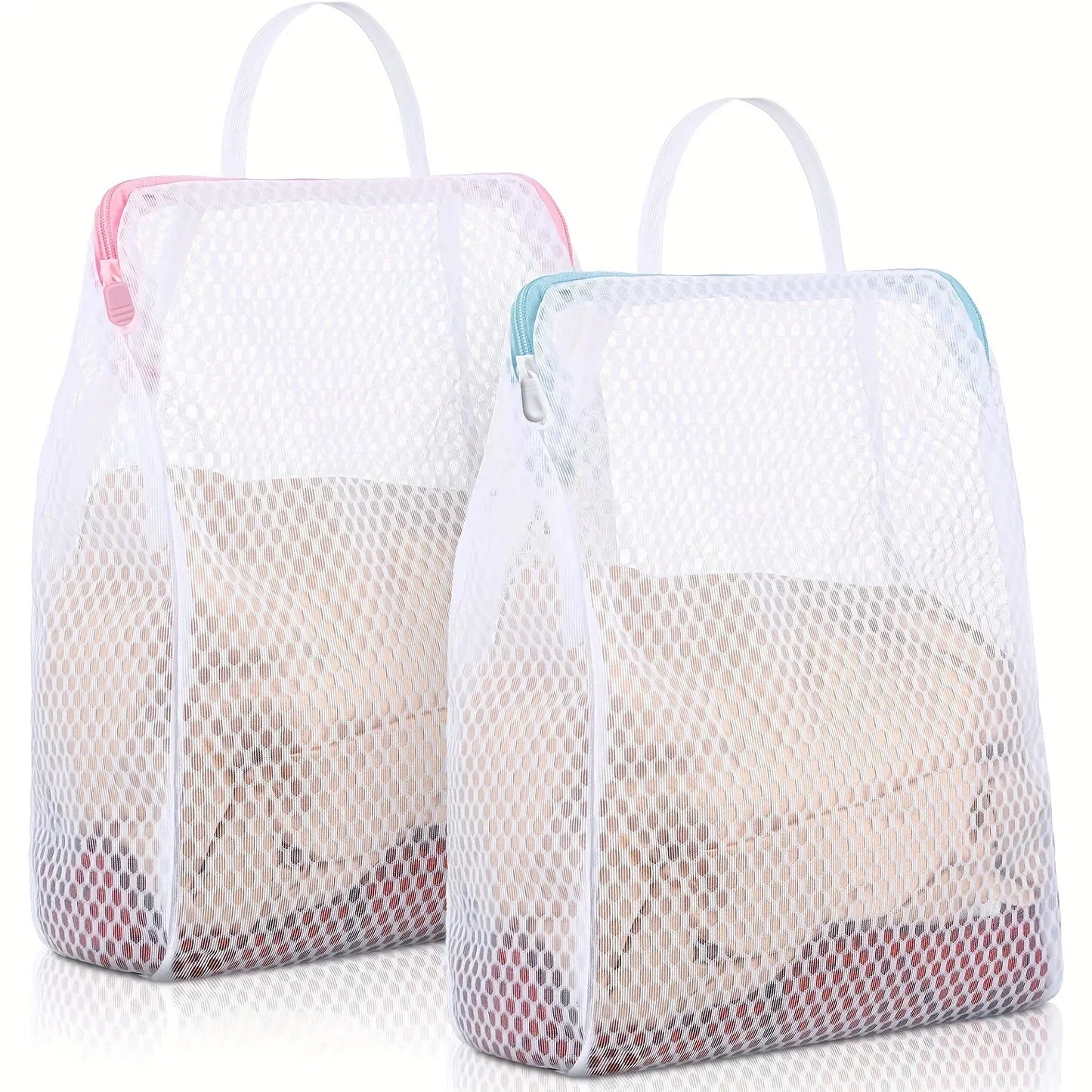 2-Pack Honeycomb Mesh Laundry Bags with Handles | Delicates