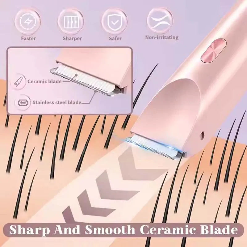 OEM ODM 2-in-1 Lady Double Head Electric Shaver Waterproof Body & Face Hair Removal Epilator Eyebrow Trimmer-Wholesale Price Peaceful Pleasures Health and Wellness