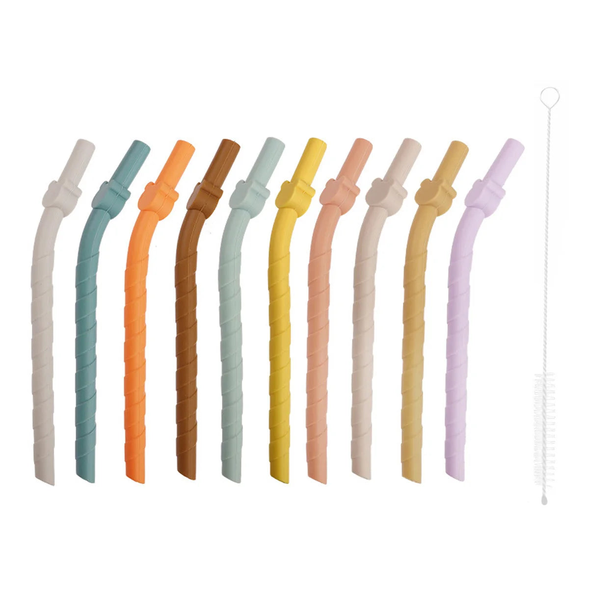 5/10Pcs Reusable Silicone Straw with 1 Cleaning Brush, 6.1inch Long Silicone Straws, Premium Soft Flexible Straw for Tea Juice Peaceful Pleasures Health and Wellness 10 Pcs