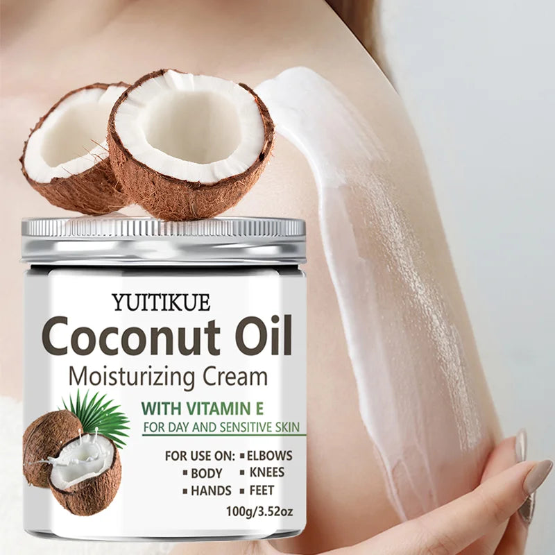 YUITIKUE Coconut Oil Body Cream – 24H Lightweight Moisturizer Body Moisturizing Cream Peaceful Pleasures Health and Wellness