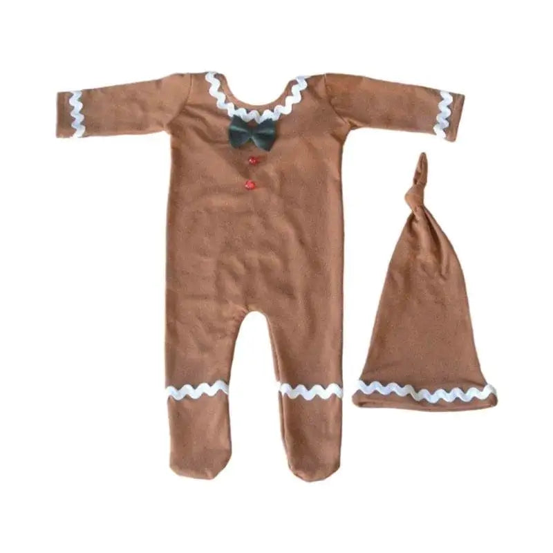 Christmas Newborn Photography Romper & Hat Set | 0–6M Baby
