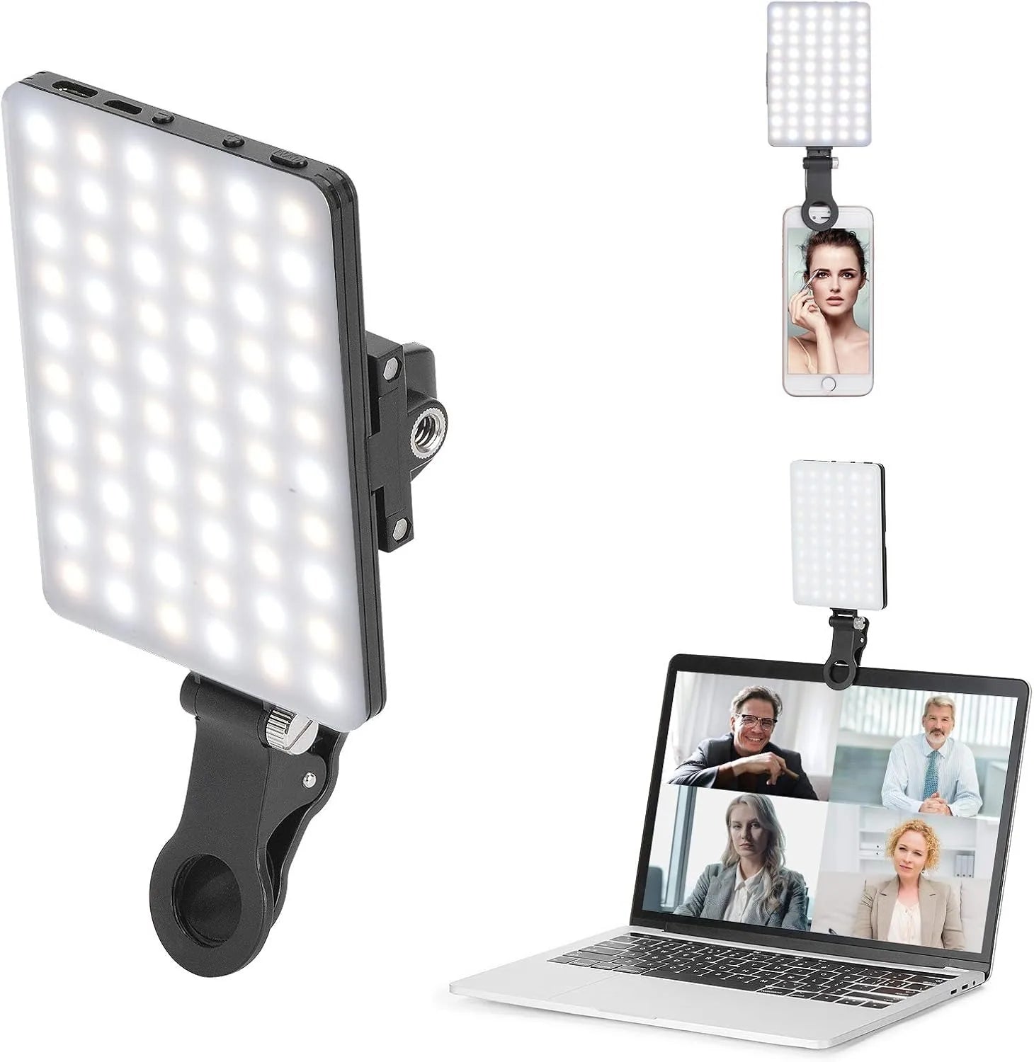 60 LED Clip-On Selfie Light | 3 Modes, Rechargeable Peaceful Pleasures Health and Wellness