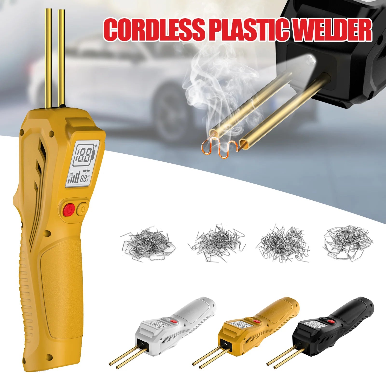 500W Wireless Plastic Welding Gun with LCD Hot Stapler Plastic Repair for Car Motorcycle DIY, USB Charging Handheld Welder Tool Peaceful Pleasures Health and Wellness