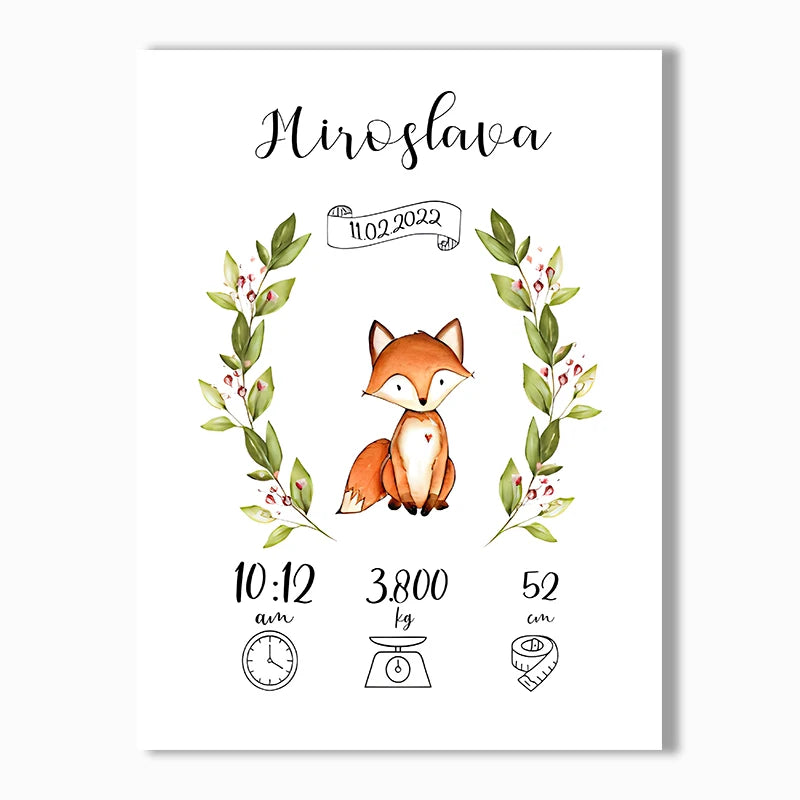 Personalized Baby Name Canvas Wall Art | Nursery Decor Gift