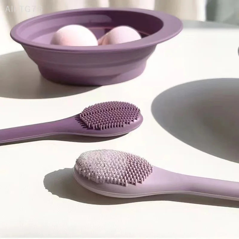 Double-Head Silicone Facial Mask Brush & Massage Tool