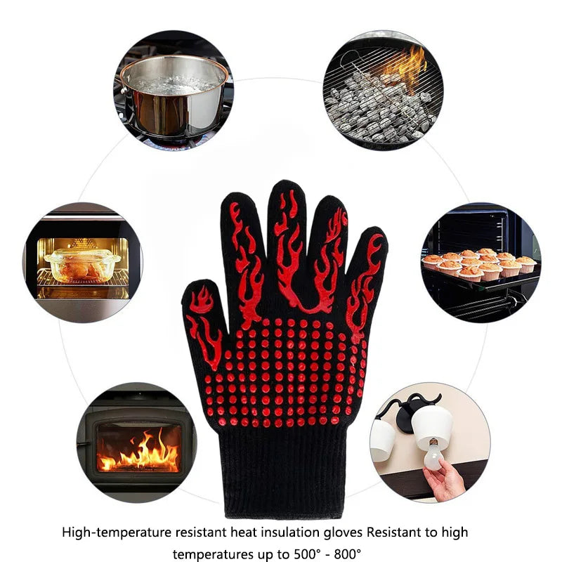 Silicone BBQ Gloves | Heat-Resistant Grilling & Oven Mitts