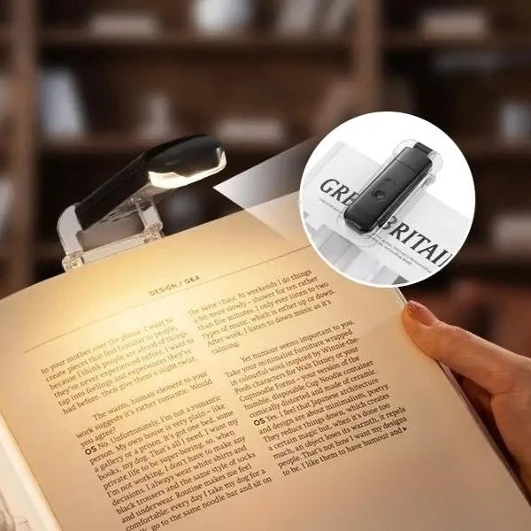 LED USB Rechargeable Book Light – Eye-Care Clip Reading Lamp