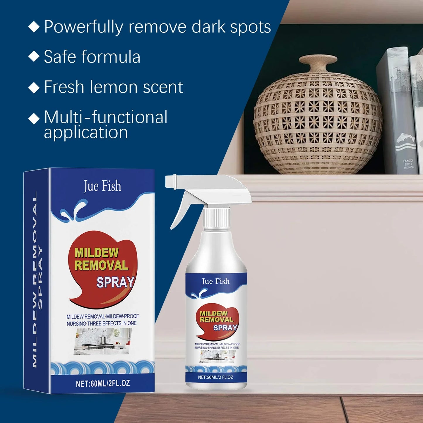 Mildew Removal Spray – Tiles, Bathtubs & Mould Cleaner 60ml