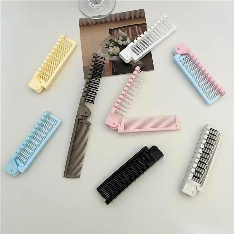 Mini Folding Comb – Portable 2-in-1 Travel Hairbrush & Detangler