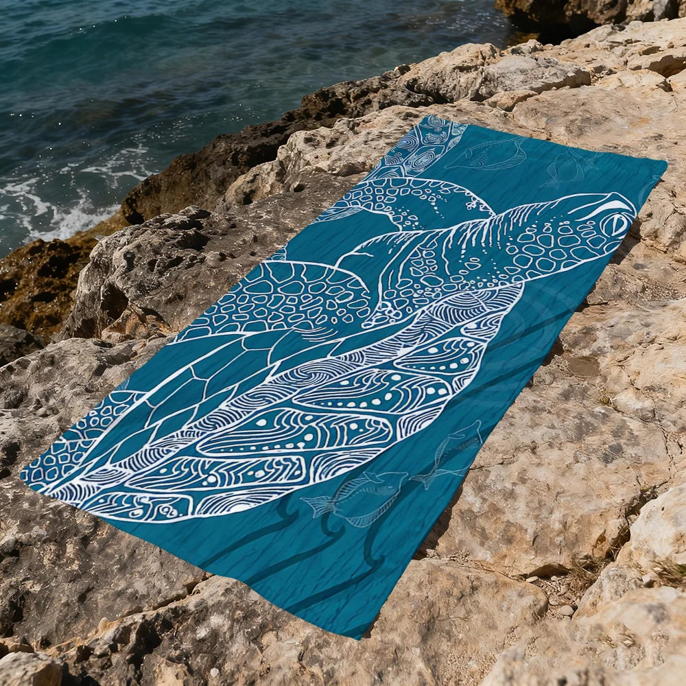 Sea Turtle Quick-Dry Beach Towel | Soft Pool & Travel Towel Quick-Dry Beach Towel Peaceful Pleasures Health and Wellness
