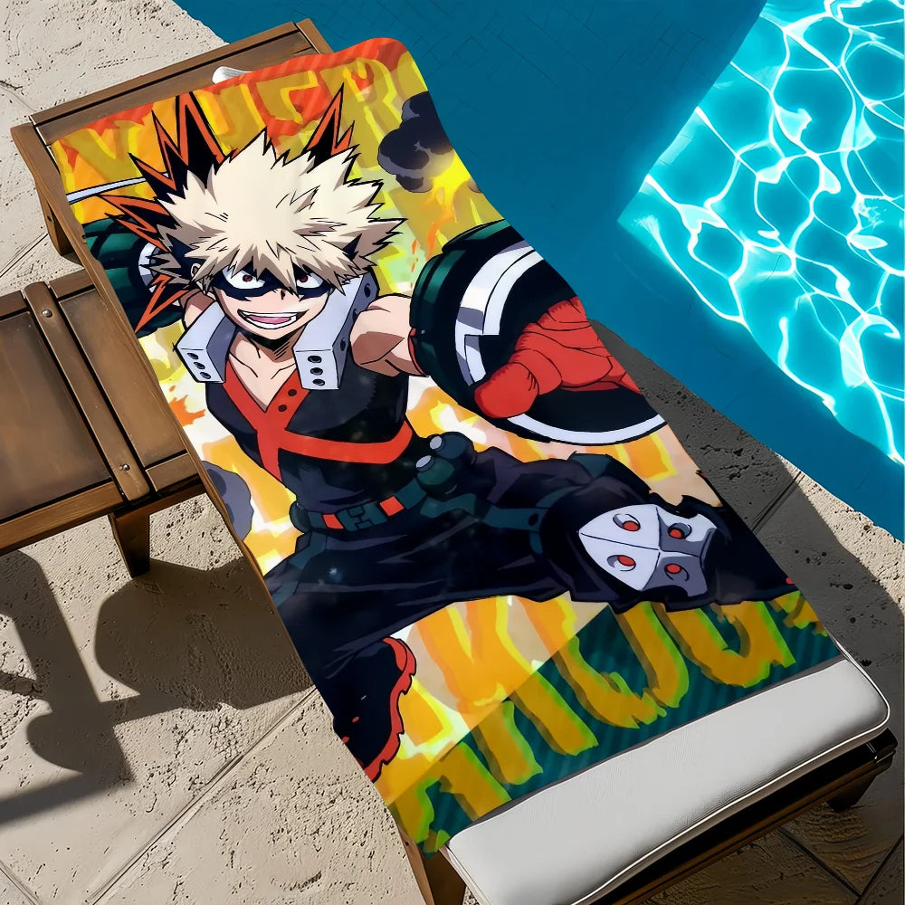 Katsuki Bakugo Anime Beach Towel – Quick Dry & Soft Anime Beach Towel Peaceful Pleasures Health and Wellness z6 STJ150x260CM