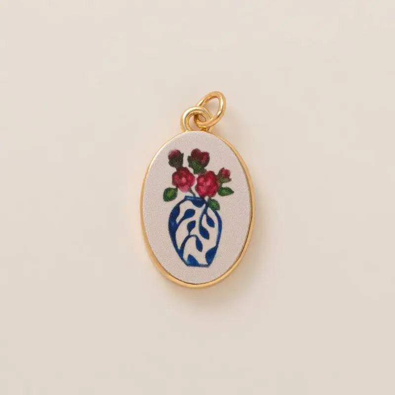 DIY Butterfly Flower Pendant – Gold-Plated Color Block Charm