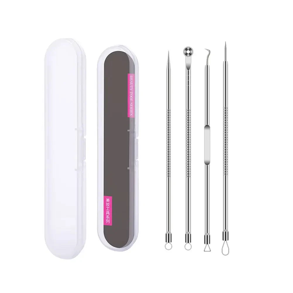 4-Piece Blackhead Remover Tool Set – Stainless Steel Acne Kit