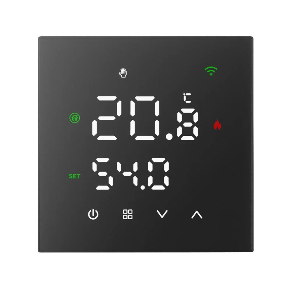 Wifi-enabled Thermostat Compatible Tuya Smart Life Programmable Floor Peaceful Pleasures Health and Wellness 16A black Electric