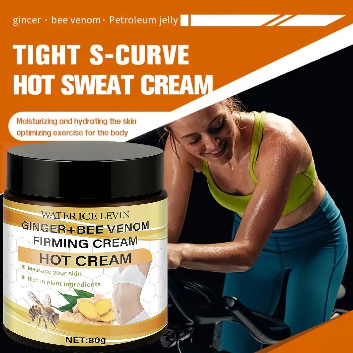 Ginger & Bee Venom Hot Firming Cream – Pre-Workout Body Lotion