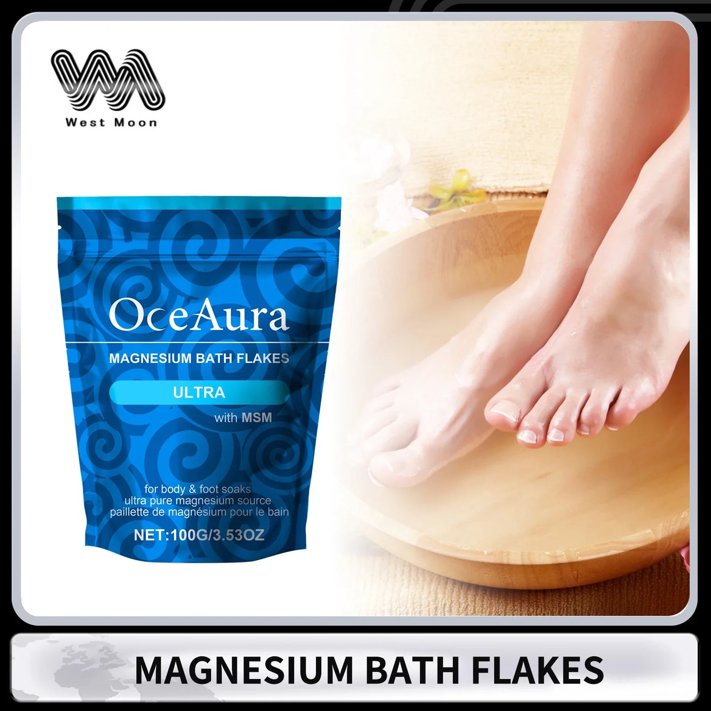 OceAura Magnesium Bath Salt Tablets – Exfoliating Spa Soak 100g