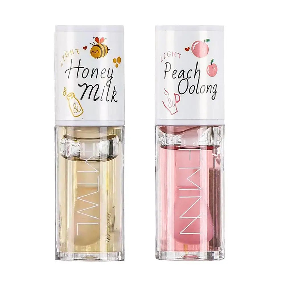 Kawaii Honey Peach Lip Oil – Vitamin E Lip Tint & Plumper