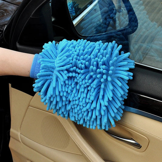 Car Washing Tools Chenille Car Wiping Gloves Coral Velvet Water Absorbing Cleaning Products Lock Mouth Waterproof Caterpillar Peaceful Pleasures Health and Wellness 2pcs 5