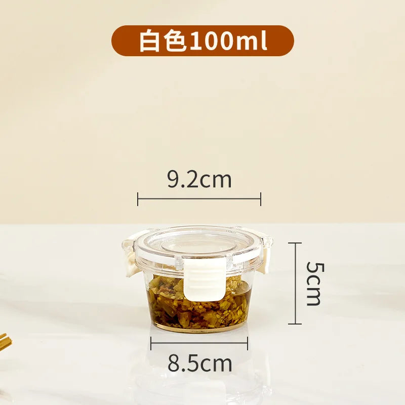 Portable Lunch Box for Kids School Microwave Transparent Bento Box with Compartments Salad Fruit Food Sealed Jar Container Box Peaceful Pleasures Health and Wellness 100ml White