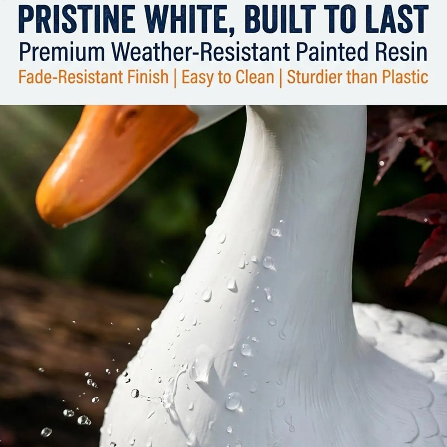 Outdoor Resin Goose Statue | Farmhouse Lawn Garden Ornament