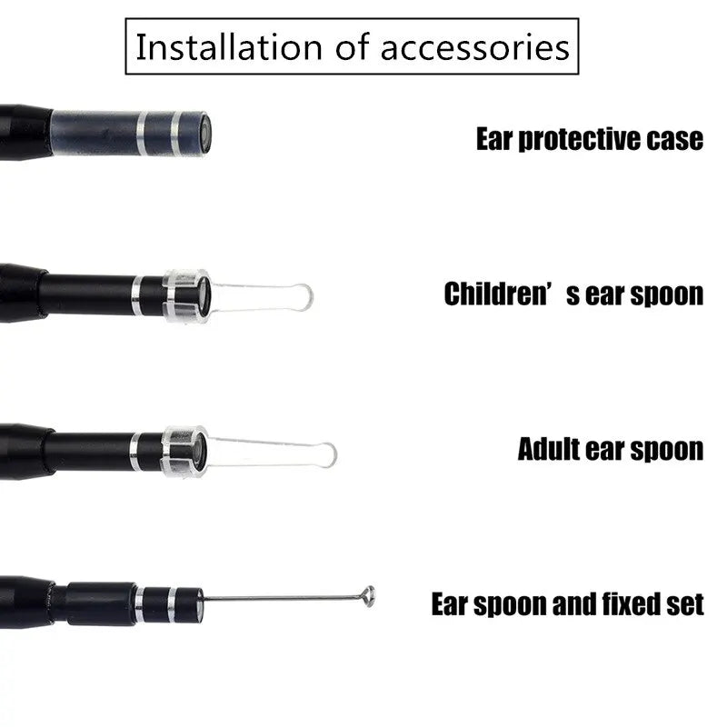 USB HD Mini Camera Electronic Ear Spoon Endoscope Cleaner Earwax Removal Cleaning Tool Intelligent Visual Ear Picking Spoon Peaceful Pleasures Health and Wellness