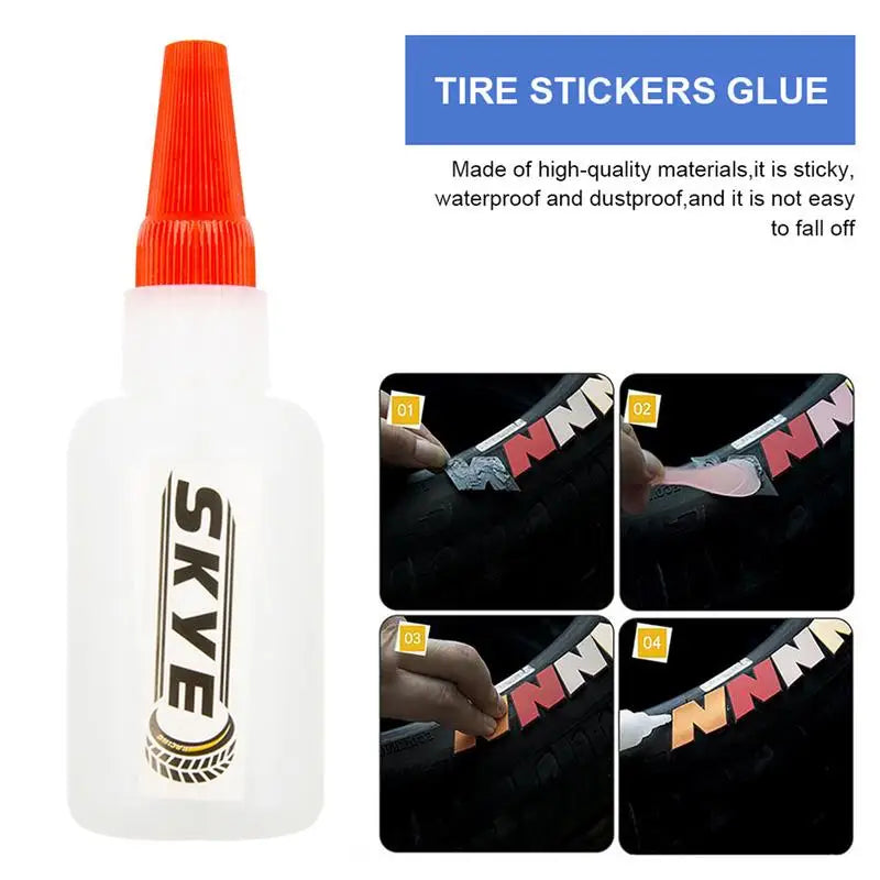 40ml 3D Tire Sticker Glue Car Waterproof Tire Letter Sticky Stickers Special Glue Tire Sticker Glue Rubber Dustproof Adhesive Peaceful Pleasures Health and Wellness