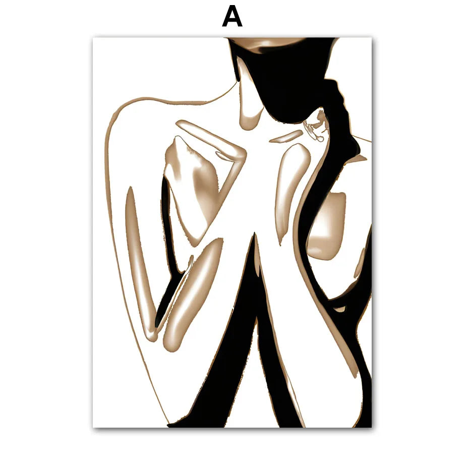 Abstract Women Body Canvas Wall Art Print | Modern Home Décor Canvas Wall Art Print Peaceful Pleasures Health and Wellness A 20x30cm Unframed