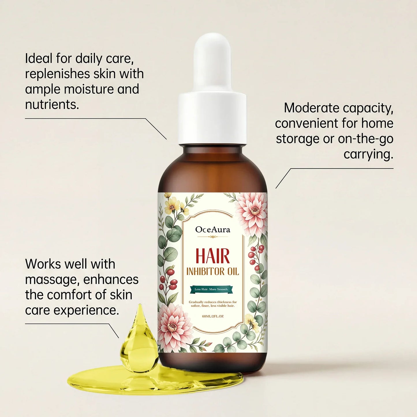 OCEAURA Post-Wax Soothing Skin Care Oil 60ml | After Hair Removal