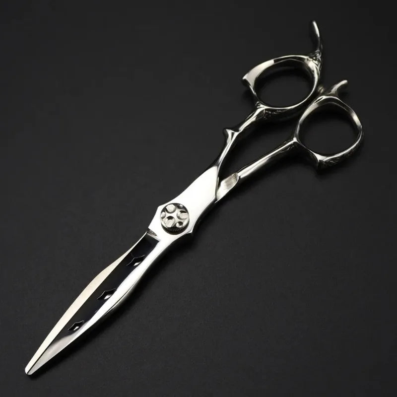 Customize Logo Japan 440c 6 '' Upscale Scissor Hollow Hair Scissors Cutting Barber Haircut Thinning Shears Hairdresser Scissors Peaceful Pleasures Health and Wellness