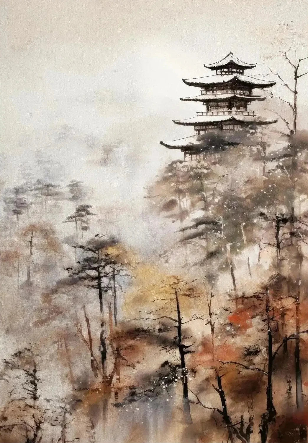 Modern Chinese Minimalist Zen Zen Peaceful Landscape Art Poster Canvas Printing Living Room Bedroom Home Decoration Frameless Peaceful Pleasures Health and Wellness 2 50x70cm Unframed