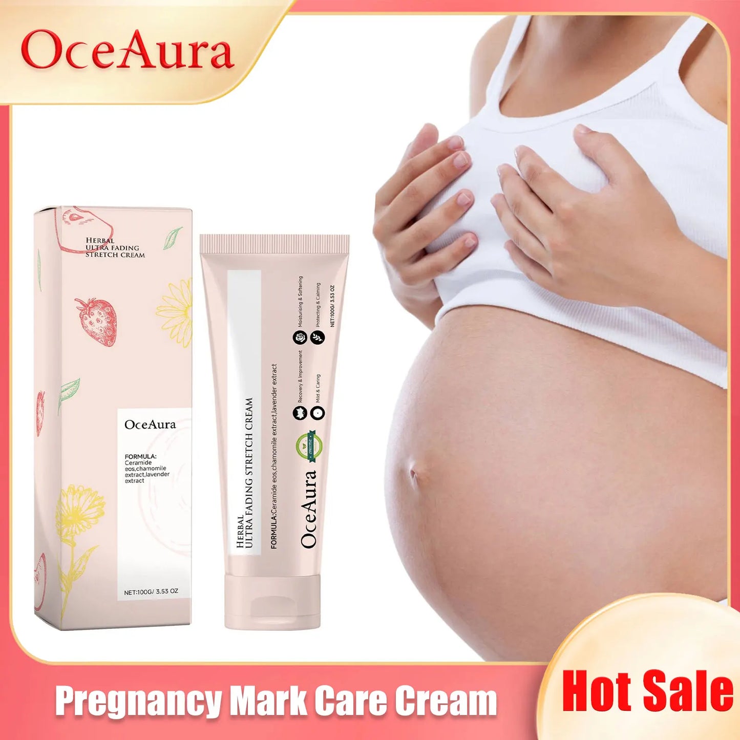 OceAura Stretch Mark Cream – Firming Body Lotion 100g