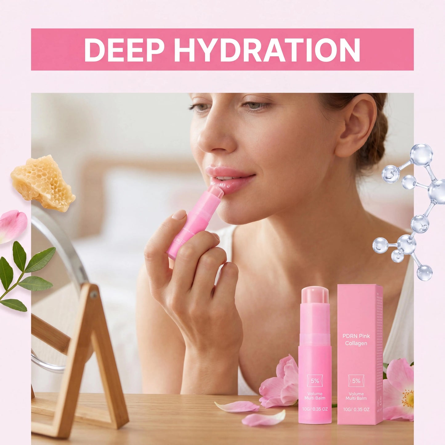 Moisturizing Wrinkle Multi Balm Collagen Multi Balm Stick Improve Skin Dull Boost Radiance Hydrating Lip Face Multi Cream Stick Peaceful Pleasures Health and Wellness