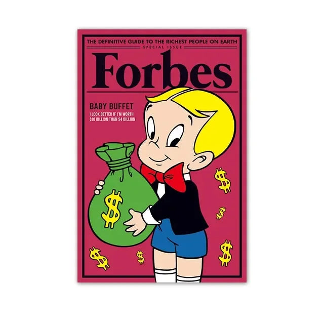 Modern Pop Poster Monopoly Little Richie Street Wall Art Forbes Canvas Painting Prints Pictures For Living Room Home Decor Peaceful Pleasures Health and Wellness WHITE 20x30cm