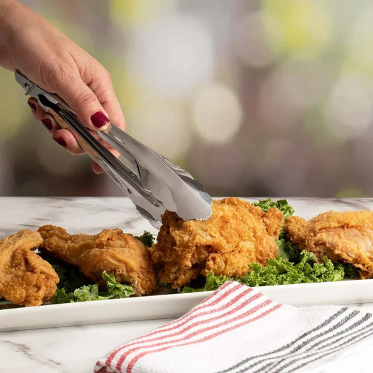 Long Handle Stainless Steel Tongs – BBQ, Salad & Kitchen Kitchen Tongs Peaceful Pleasures Health and Wellness