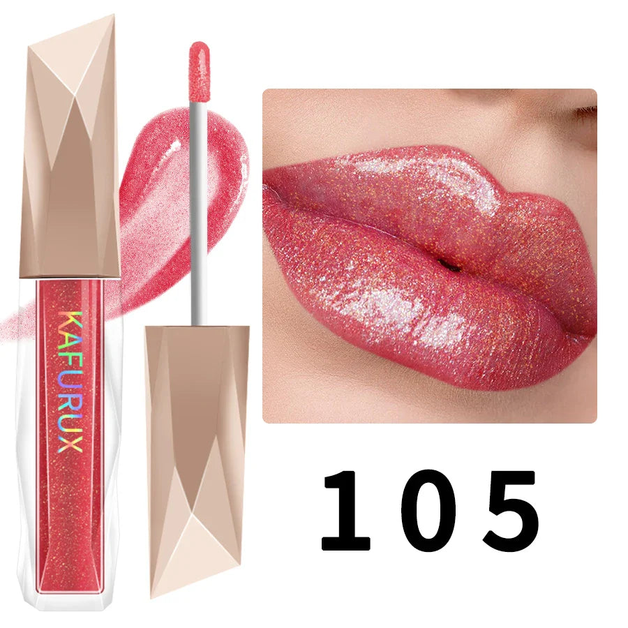 KAFURUX Shimmer Lip Gloss – Moisturizing, Fuller-Looking Lips