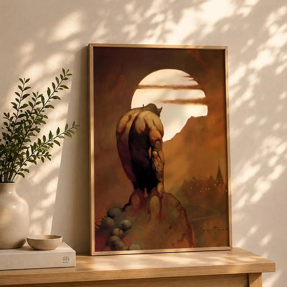 Frank Frazetta HD Poster – Self-Adhesive Waterproof Wall Art Wall Art Poster Peaceful Pleasures Health and Wellness White2 21X30cmNoframe