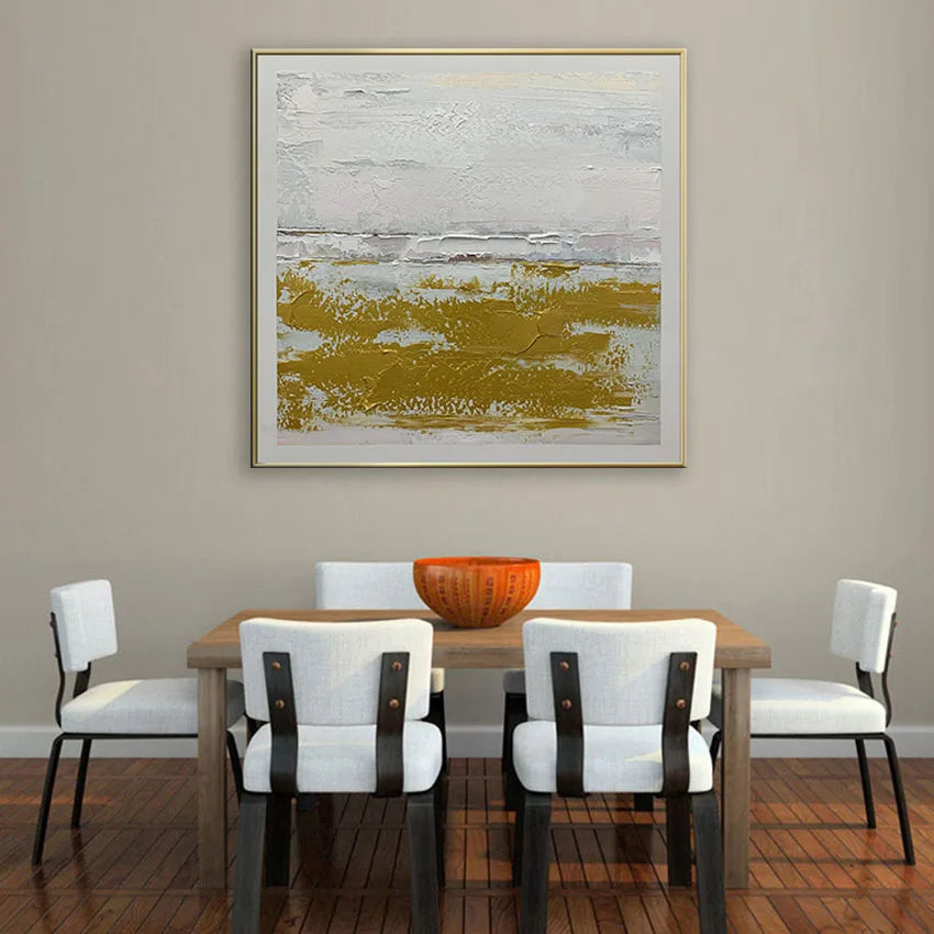 Handmade Yellow Oil Painting Simple Abstract Porch Hanging Poster Postmodern Corridor Aisle Mural Hotel Villa Decoration Picture Peaceful Pleasures Health and Wellness