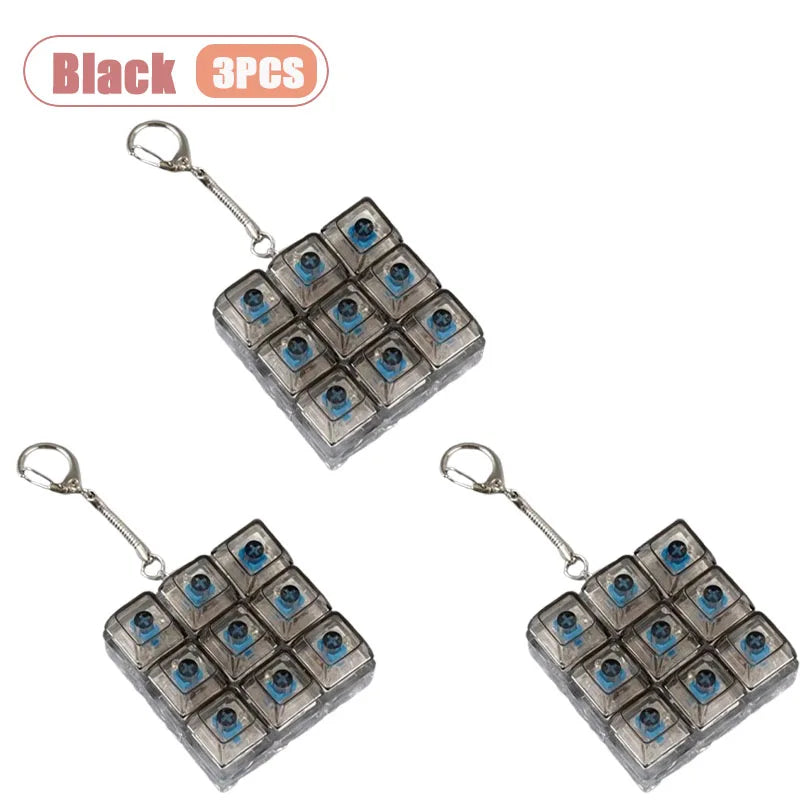 9-Key Mechanical Switch Tester Keychain Fidget Toy | 1–20 Pack