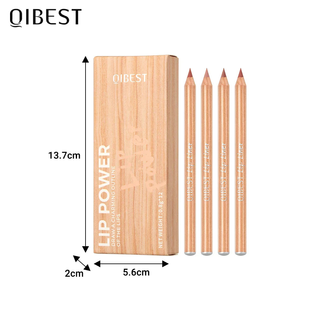 QIBEST 12-Pc Matte Lip Liner Set – High Pigment Velvet Lipliner