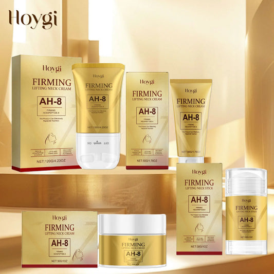 Ah-8 Firming Lifting Neck Cream Tightening Skin Eliminate Double Chin V-Shaped Reduce Fine Lines Sooth Massage Cream with Roller Peaceful Pleasures Health and Wellness