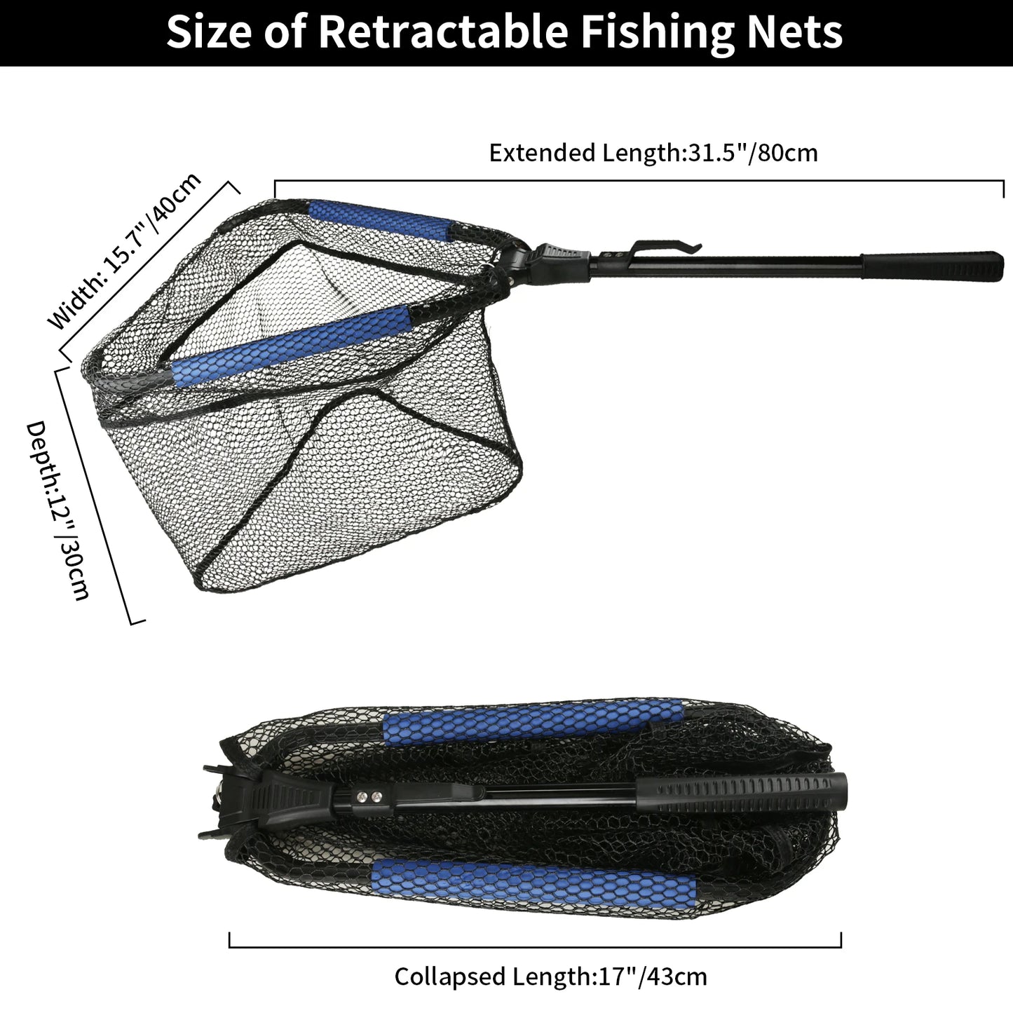Telescoping Fishing Landing Net – Aluminum Alloy, Folds to 55cm