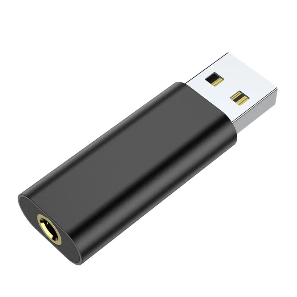 USB To 3.5mm Headphone 3.5mm Adapter External Stereo-Sound Audio Earphone Jack Adapter Mini Portable Wired Headset Converter Peaceful Pleasures Health and Wellness Black